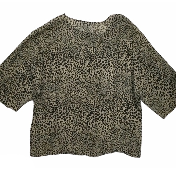 Chico’s 100% Silk Short Sleeved Leopard Print Top, Sz L/12 (Chico’s Sz 2), NWOT - Picture 2 of 10